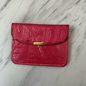 Pink Leather Card Holder Coin purse